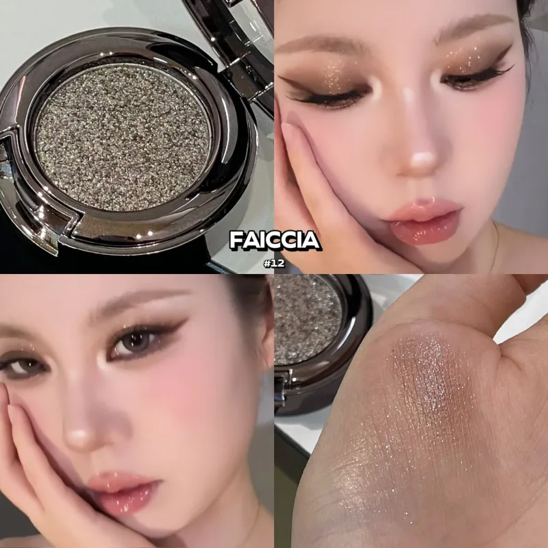 Chameleon Smoky Green Eyeshadow Palette High Gloss Easy-To-Apply Sparkling Purple Pearlescent Eye Shadow Brightening Makeup
