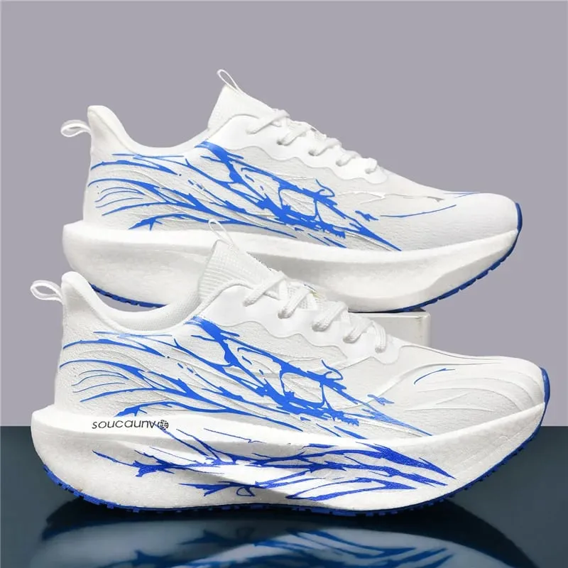 Lightweight Running Men's Sneakers Carbon Board Speciality Marathon Sports Walking Shoes Male Women's Athletic Nonskid Sneakers