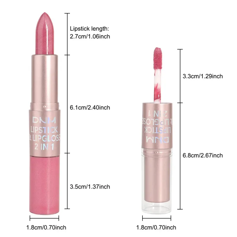 DNM Double Headed Mate Lipstick And Lip Gloss Long Lasting Makeup 2 In 1 Stick Moisturizing Lipgloss Tint Cosmetics Lip Stain — image 6