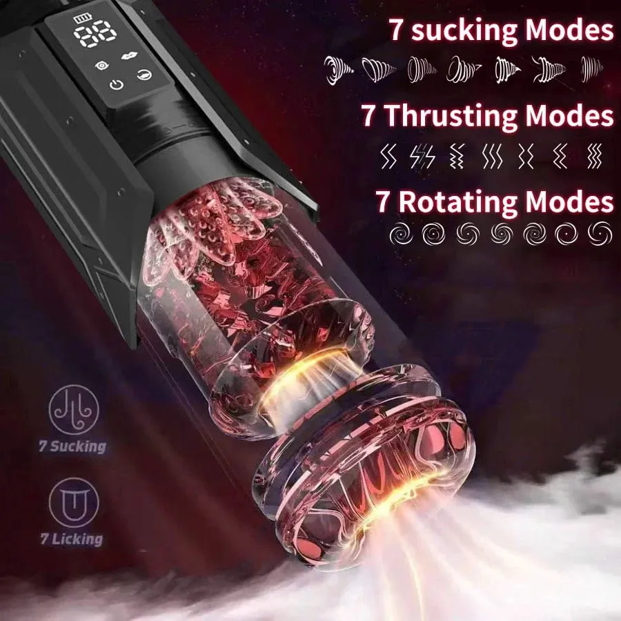 Automatic Male Masturbator Cup 7 Sucking Rotating Licking Thusting APP LED Modes Pocket Pussy Stroker Blowjob Sex Toys For Men