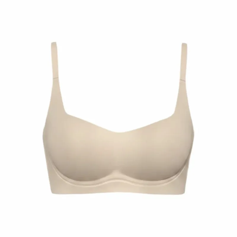 Anti-sagging Lingerie Bras Thin Lingerie Solid Color Gathered Underwear Skin-Hugging Up Top Collect Side Breasts Non-Wire Bra