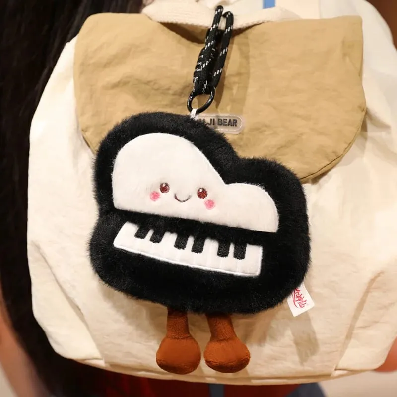 14/16cm Black Piano & White Air Conditioner Plush Pendant Stuffed Humanoid Musical Instrument Keyring Decor for Bag Gift — image 6