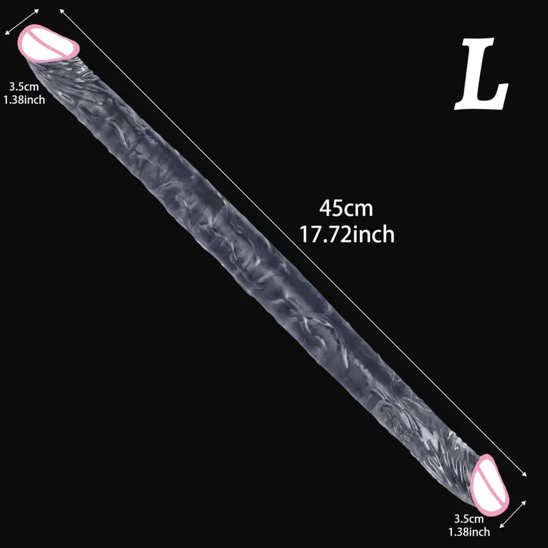 Double Head Realistic Silicone Dildo Long Anal Plug Vaginal Stimulator for Lesbian Couples And Gay Men Liquid Silicone Sex Toy