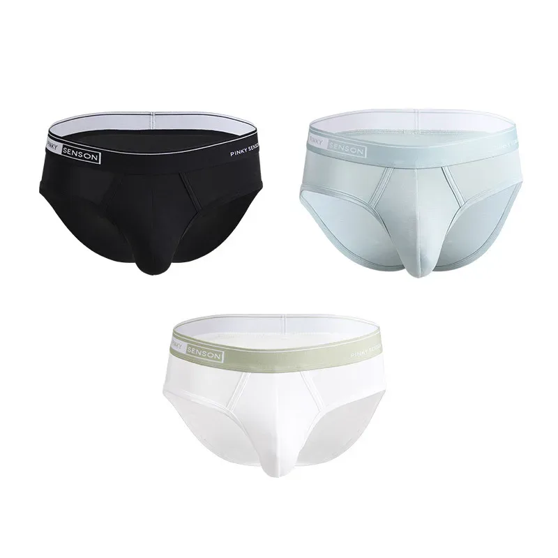 Pantaloni a triangolo da uomo modali nuovi sexy e traspiranti di grandi dimensioni mutande a vita media tinta unita per slip da uomo — image 11