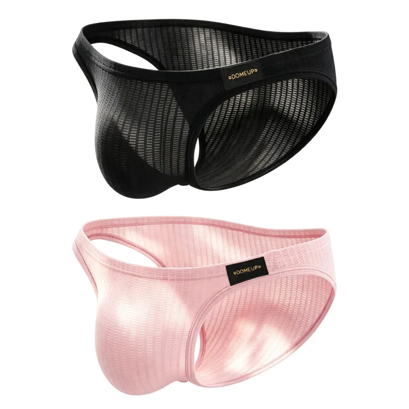 Men's Underwear Ribbed Texture Mens Brief Nylon Elastane Underpants Lightweight Thin Comfortable Male Triangle Underwear M‑XXL