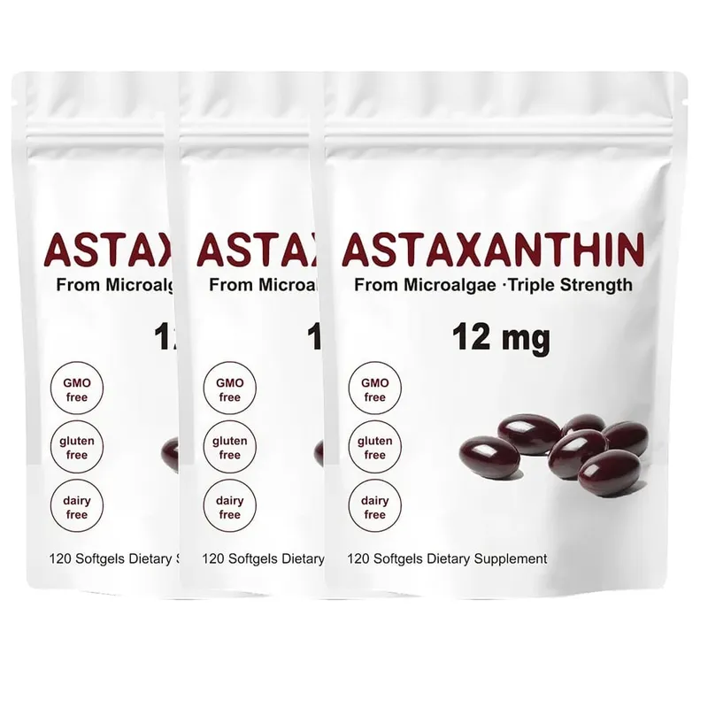 Astaxanthin 12mg 120 Softgels Triple Strength Premium Antioxidant Supplements Support Eye Skin Joint & Immune System Health