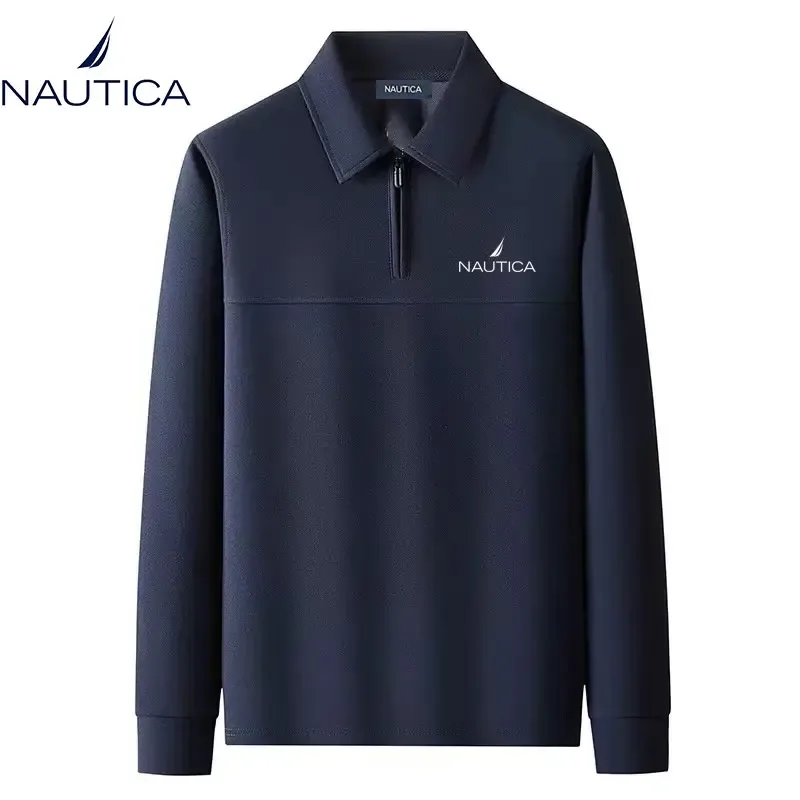 Nautica men's and women's half-zip front-neck pullover sweaters for autumn and winter high-quality casual business sweatshirt