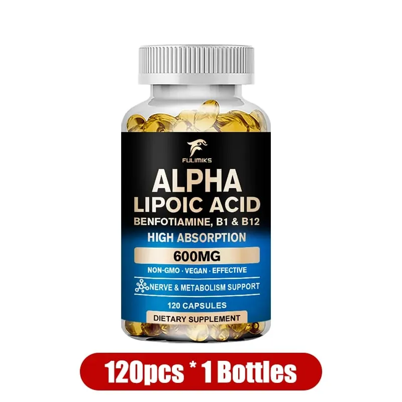 Buy 1 Get 1 Free! Fulimiks Alpha Lipoic Acid Capsules with Vitamin B1 for Nerve Health Brain Function Support Heart Health