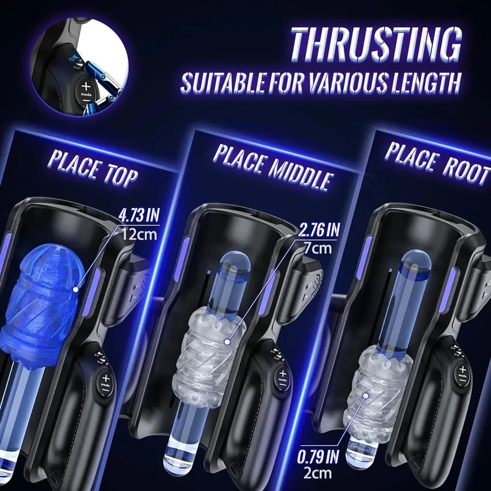 Dual Handles Leten King Sex Machine Electric Thrusting Masturbator Orgasm Adult Toys 2 Soft Sleeve Voice Penis Stimulator
