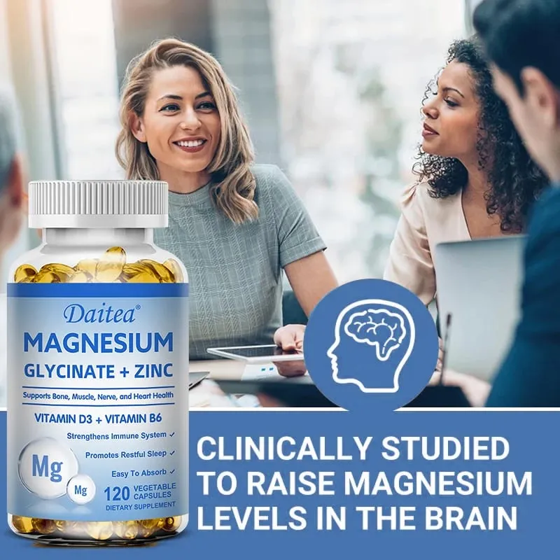 Suplemen Diet Daitea Magnesium Glycinate & Zinc - Dukungan Kekebalan Saraf Tulang - Cocok untuk Pria dan Wanita — image 6