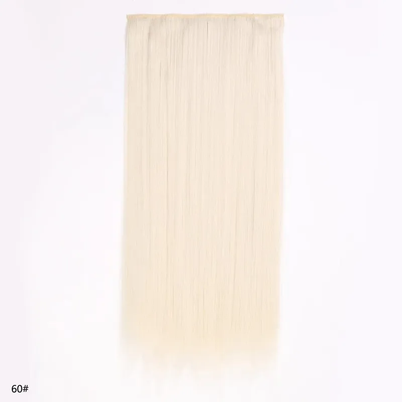 Long Straight Hair Clip In Hair Extension 5-Clips One Piece Natural Looking Synthetic Hairpiece for Women Ladies Daily Use