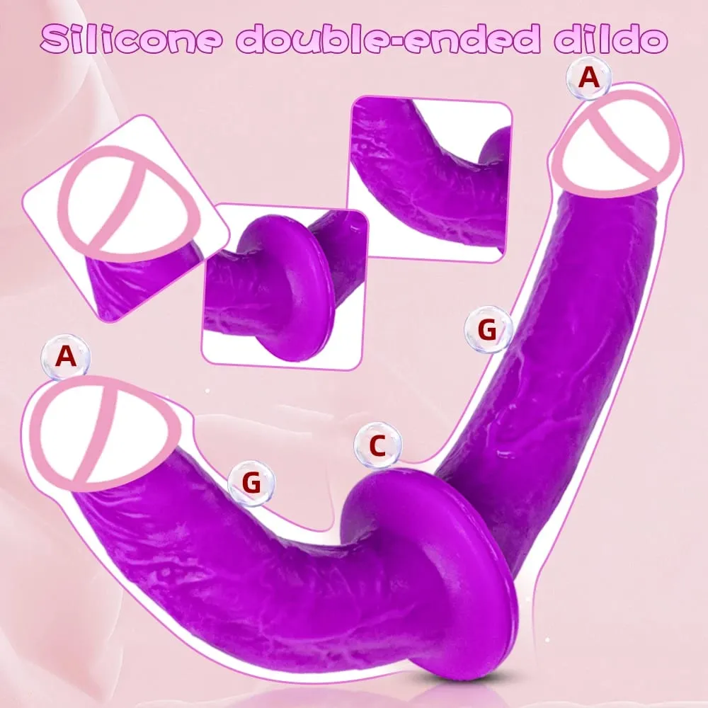 Realistic Dildo Double Headed Long Penis Double Penetration G Spot Vagina Anal Dick Designed For Lesbian Women Adult Sex Toys
