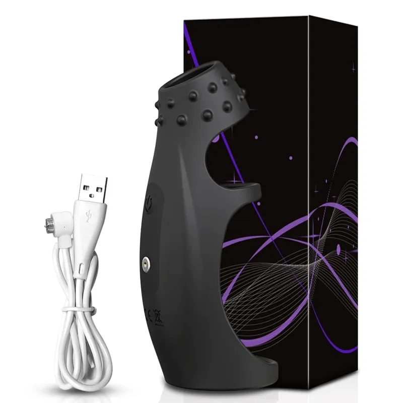 Vibrating Penis Sleeve Cock Ring Penis Extender for G Spot Clitoris Vibrator Stimulation Adult Sex Toy for Men Delay Ejaculation