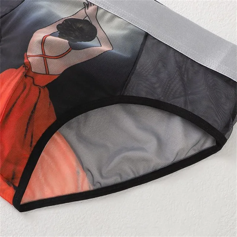Novelty Cartoon Mesh Briefs Men Underwear NEW 2026 Male U Convex Pouch Underpants Plus Size XL-4XL — image 4