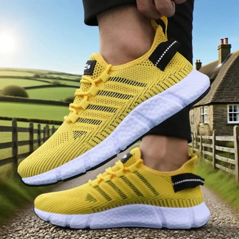 Soft Soled Running Shoes for Men Breathable Mesh Flexible Casual Sneakers Comfortable Sustainable Soles Tennis Training Shoes