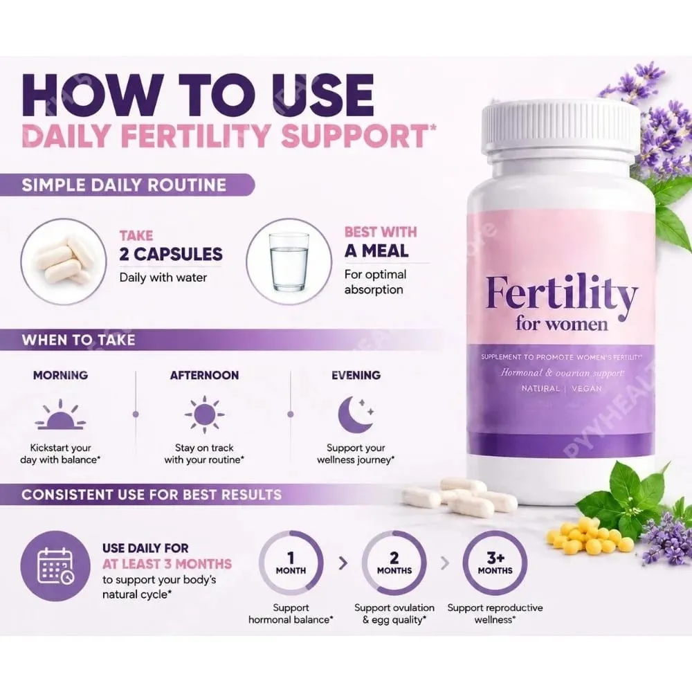 Fertility Capsules for Women Myo Inositol with Methylfolate & Multivitamins Hormonal & Ovarian Support Healthy Ovulation 60 Cts