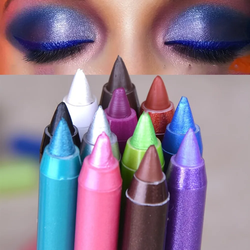 17 Farben Perlglanz-Eyeliner-Stift, bunt, wasserdicht, langlebig, matt, glatt, leicht zu tragen, Lidschatten, Eyeliner-Stift, Augen-Make-up