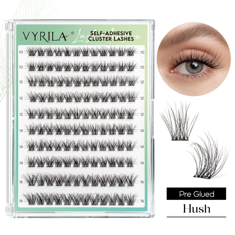 Self Adhesive Eyelashes No Glue Needed Lashes 10‑16mm Pre Glued Cluster Lashes D Curl Soft Natural Press on Lashes