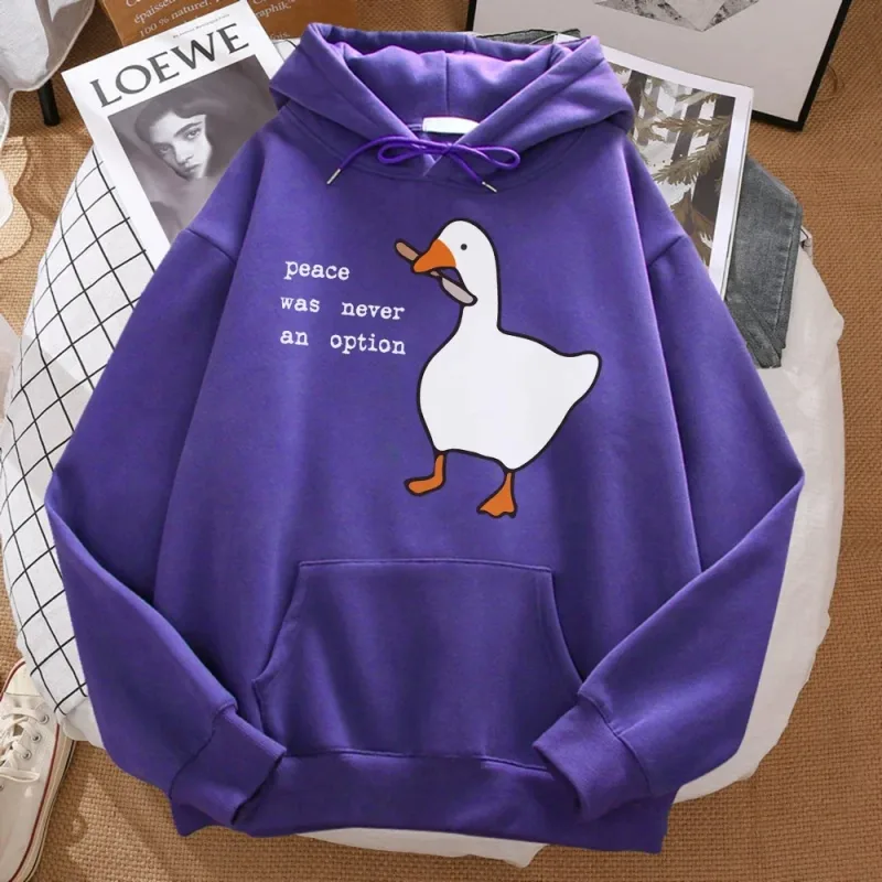 La pace non è mai stata un'opzione Felpa stampata da uomo Street Oversize Autunno con cappuccio Hipster Felpe morbide Hip Hop Abbigliamento sportivo caldo