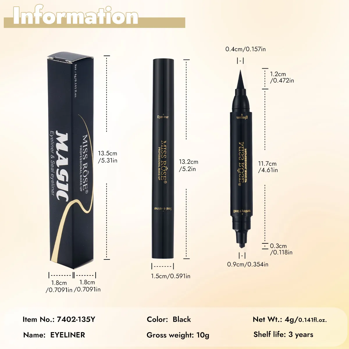Black Eyeliner Liquid Long Lasting Eyeliner Pen Rich Delicate Color Smooth Application Daily Eye Makeup Cosmetic Pen