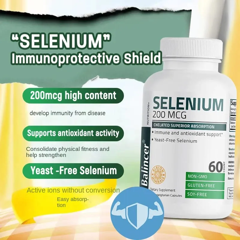 Selenium Capsules 200MCG - Antioxidant Support Boosts Immune System Boosts Energy Levels Thyroid Support NON-GMO — image 4