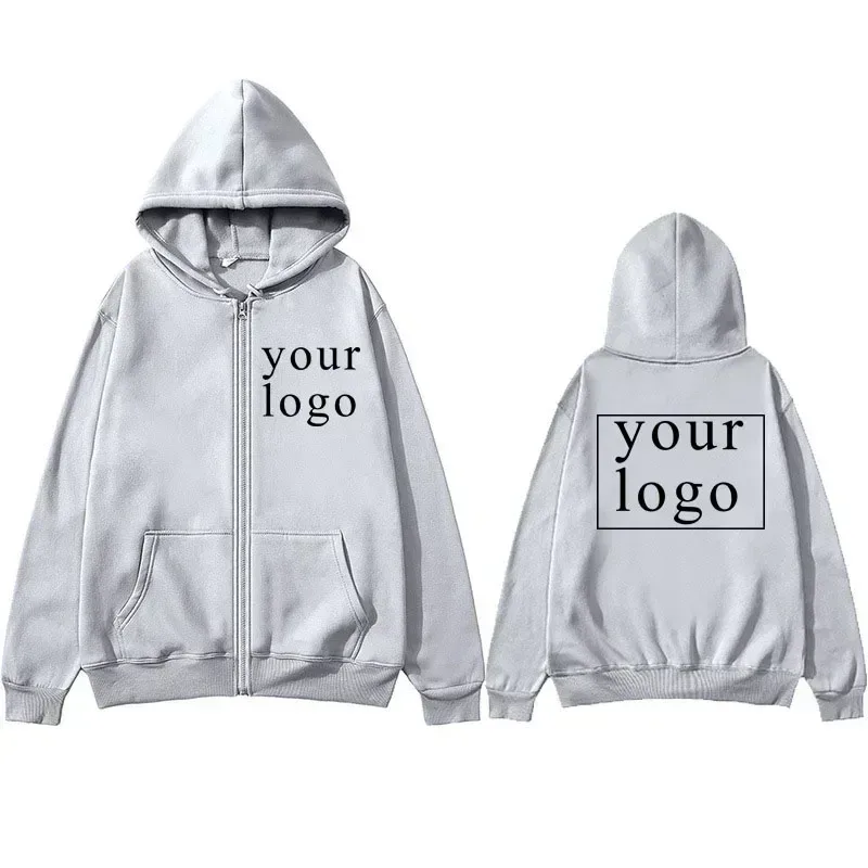 Novo masculino feminino diy zíper cardigan hoodie 2025 nova moda seu próprio design marca logotipo/imagem personalizado em qualquer lugar