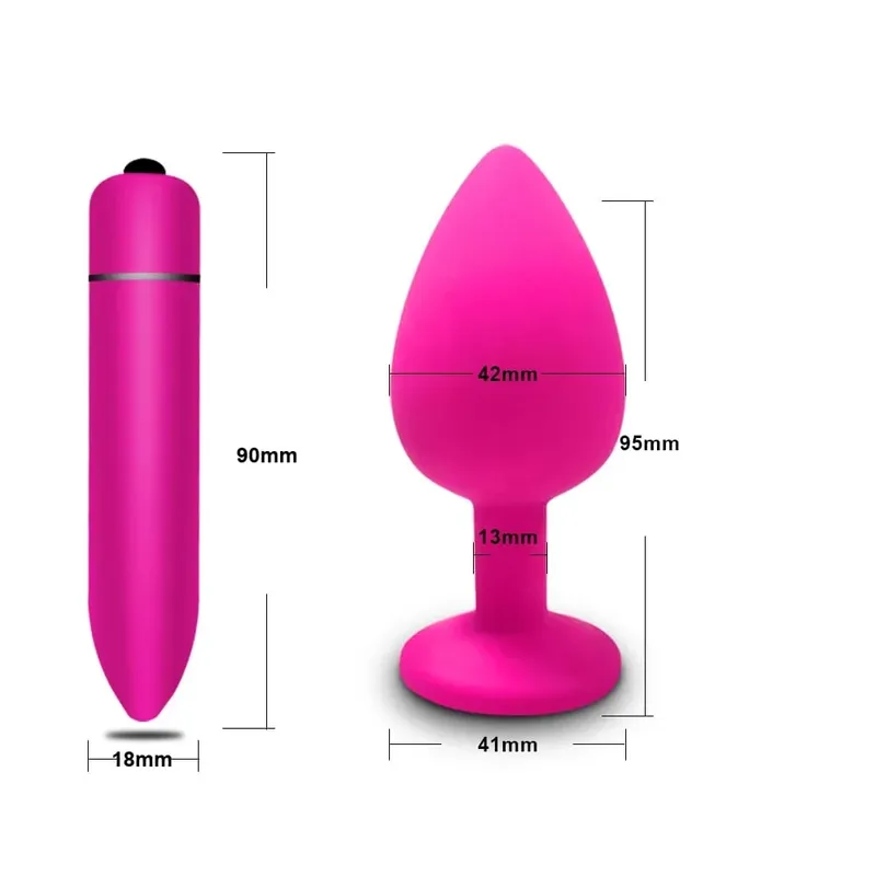 Anal Toy Soft Silicone Anal Plug Mini Bullet Vibrator Butt Plug Men Women Gay Couples Anal Prostate Stimulator Sex Toy for Adult