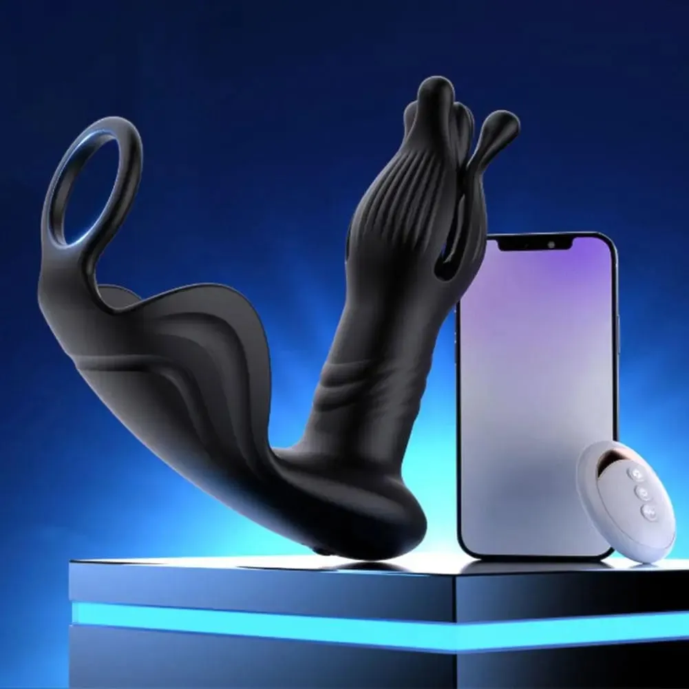 Prostate Massager Anal Plug 9 Tension Remote Control Retractable Backyard Prostate Anal Plug Automatic Multi-frequency Sex Toys