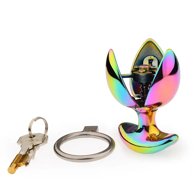 Metall Anal Plug Bunte Vestibular Homosexuell Masturbation Plugs G-punkt Stimulation Cunnilingus Ausbreitung Kann Geöffnet Werden Sex Spielzeug 18 +