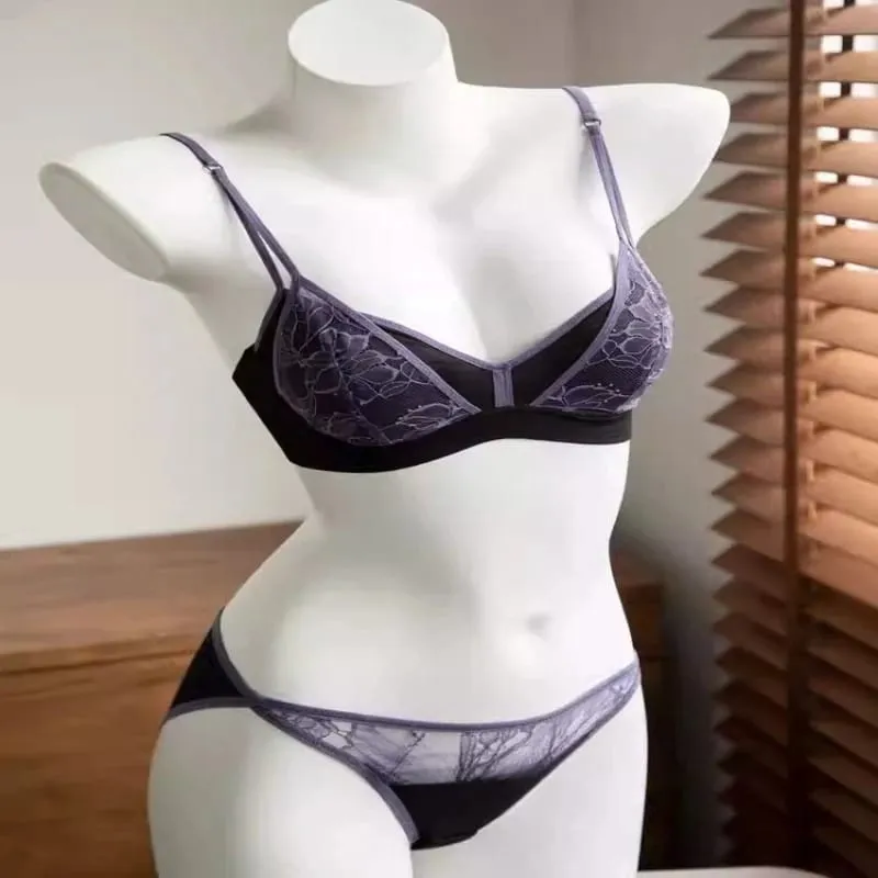 Women French Lace Non Padded Bralette Wireless See Through Sexy Demi Cup Lightweight Breathable Soft Summer Lingerie Size S-XL