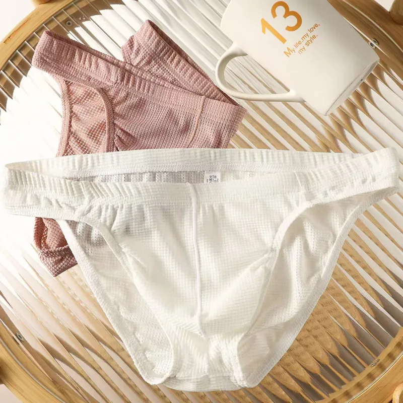 Men's Summer Ultra-thin Boxers Briefs Ice Silk Seamless Underwear Sexy Lingerie Underpants Shorts Breathable Panties — image 4