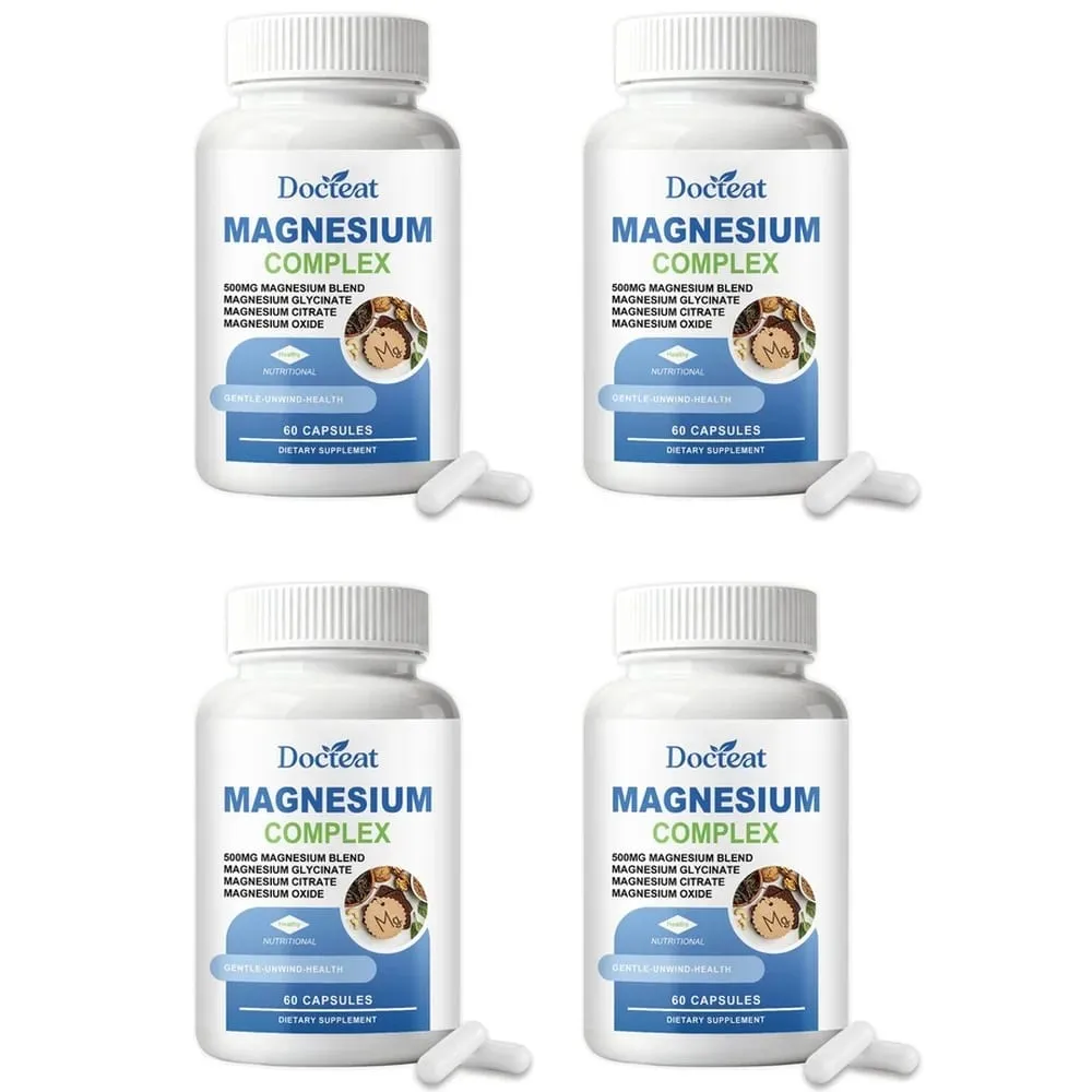 Docteat Magnesium Complex Capsules 500mg L-Theanine Taurine Supports Nerve Health Energy Metabolism Muscle Relaxation 60 Caps — image 10