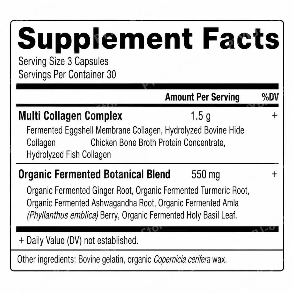 Collagen Pills Hydrolyzed Multi Collagen Supplement Supports Healthy Skin and Nails Gut Health and Joints 90 Capsules