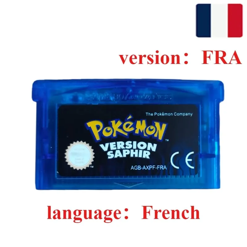 FRA Version French Pokemon Series 32 Bit Video Game Cartridge Emerald FireRed Leafgreen Ruby Sapphire GBA Game Card Toy Gift