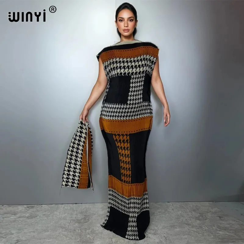 Plisované elastické tenké šaty dámské zmačkaný design Plisované luxusní muslimské společenské šaty Abaya Poncho pro ženy Plážové oblečení Kaftan