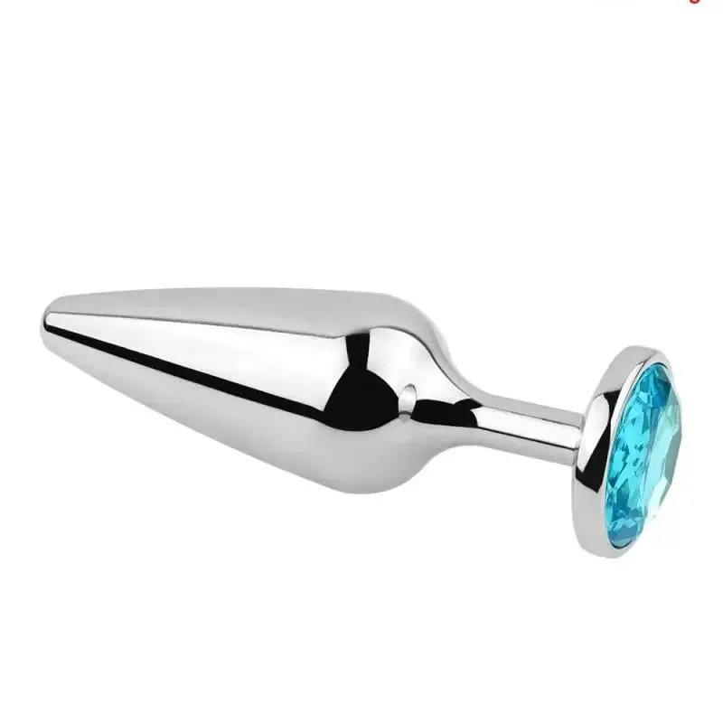Lake Blue Gem Silver Metal Anal Plug Set by Dream Vibe Anal Trainer Kit Prostate Sex Toy Unisex Couple Backdoor Intimate Gift — image 3