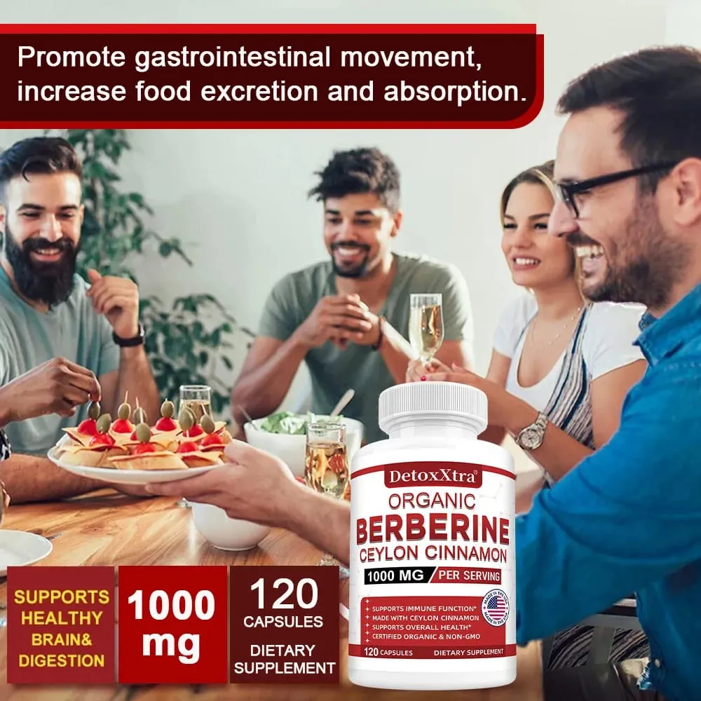 Berberine with Ceylon Cinnamon - Boosts Immunity Promotes Digestive Health Improves Bodily Functions Increases Energy Levels