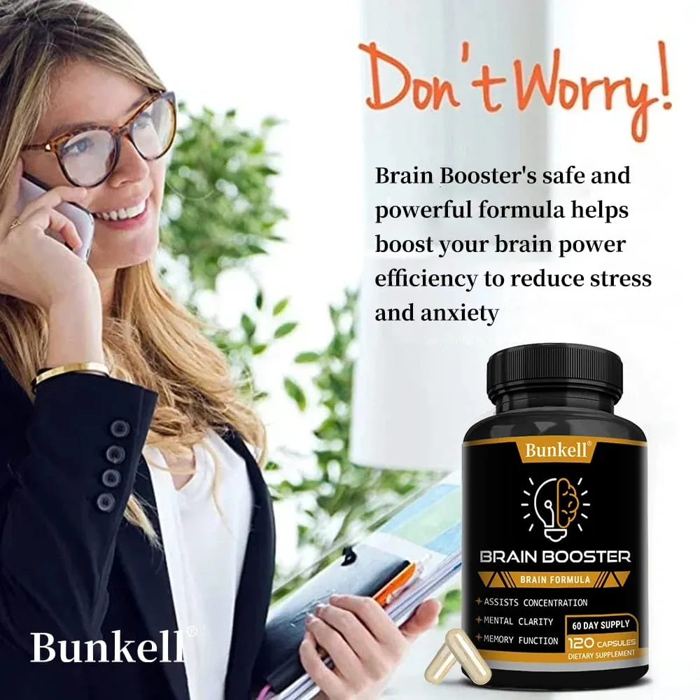 Brain Health Supplement - with Ginkgo Biloba Vitamin B12 Help Improve Cognitive Function and Memory Protect Nerve Cells