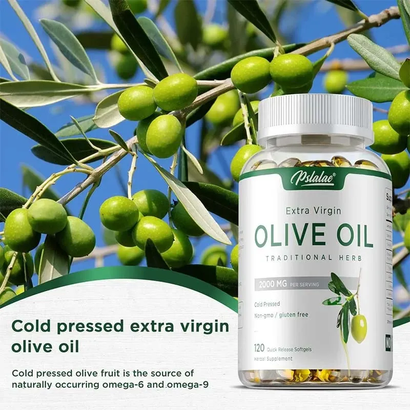 Olive Oil Supplement - Supports Brain Skin and Heart Health Antioxidant Reduces Wrinkles Promotes Cell Repair Boost Vitality