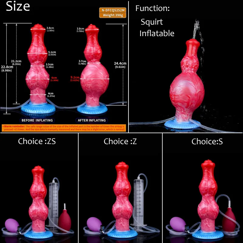 Gode ​​gonflable en Silicone avec nœud d'éjaculation, circonférence réglable, fantaisie, pénis de cheval, jouets sexuels pour adultes, dilatateur Anal