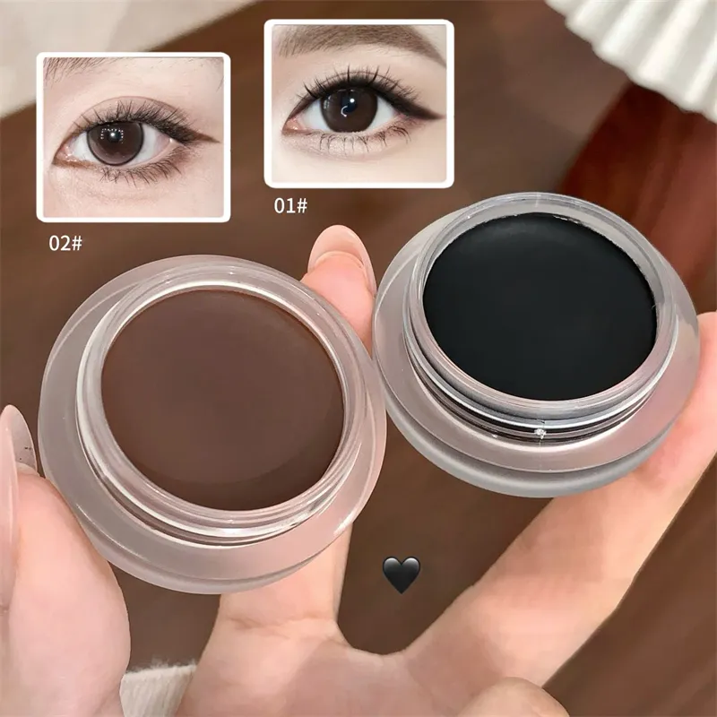 Matte Black Eyeliner Cream Waterproof Big Eyes Beauty Cosmetic Long Lasting Smooth Brown Eyeliner Gel Eyeshadow Eye Liner Makeup