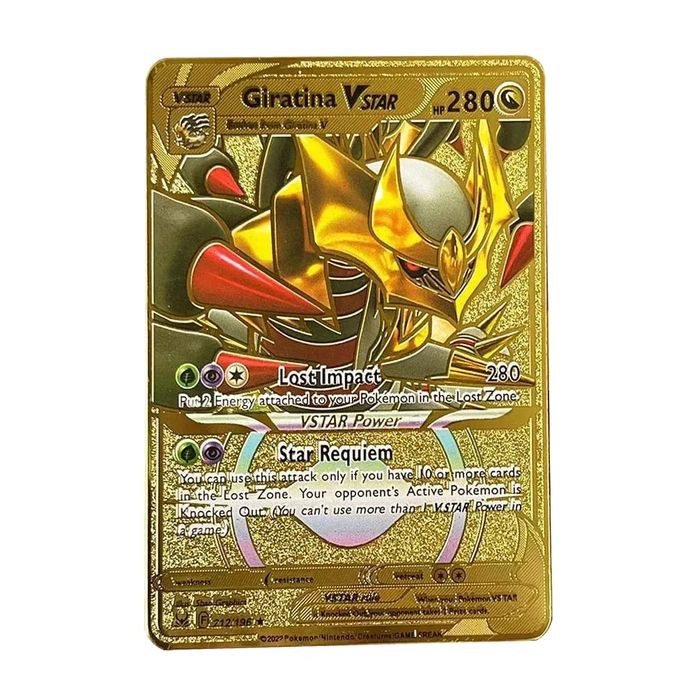 Pokemon Card Vmax Metal Pokémon Letters Pikachu Gx Mewtwo Charizard Vstar Anime Games Toys Golden Iron Playing Cards Kids Gifts — image 6