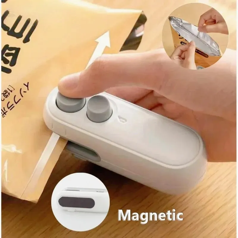 2in1 Plastic Bag Sealer Mini Portable Plastic Bags Sealing Machine Thermal Sealants Handheld Food Storage Packaging Heat Sealer