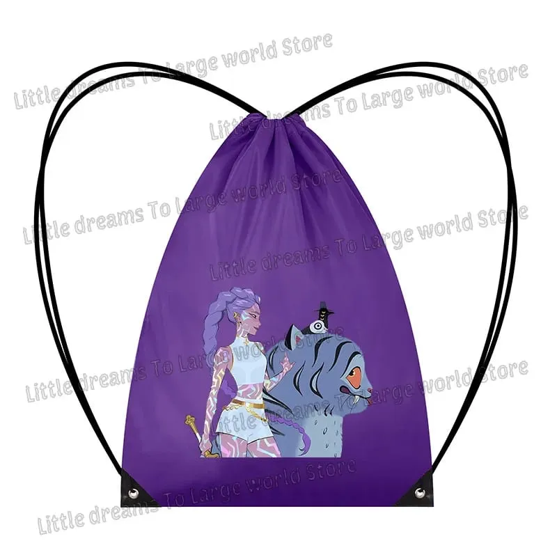 Anime Figure Drawstring Bag Portable Backpack Large Capacity Gym Sports Clothes Organizer Storage Pouch Bundle Pocket Women Gift