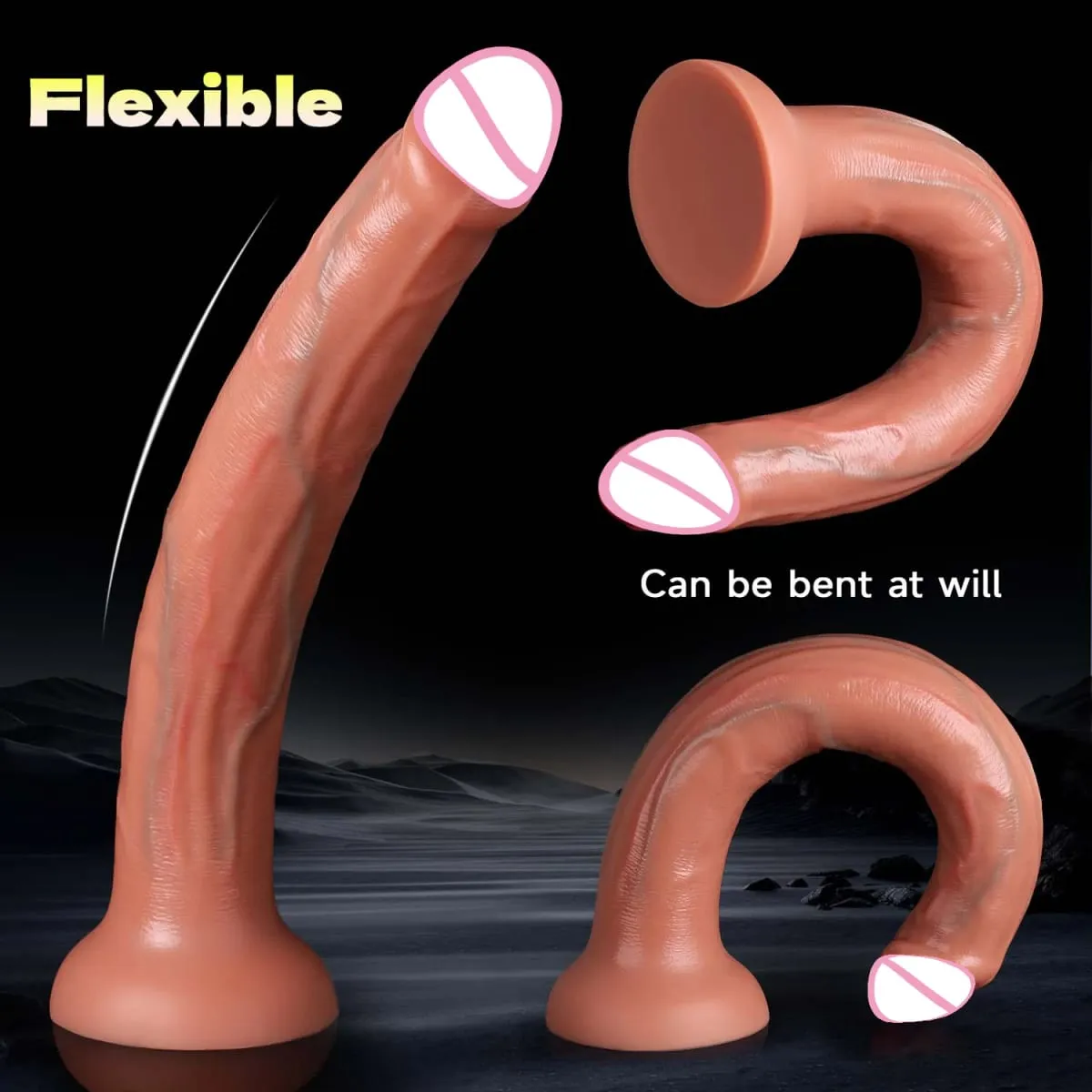 3 Sizes Realistic Super Long Dildo Penis with Suction Cup Soft Masturbator Huge Skin Feel Anal Dick Sex Toy for Men Women Adults