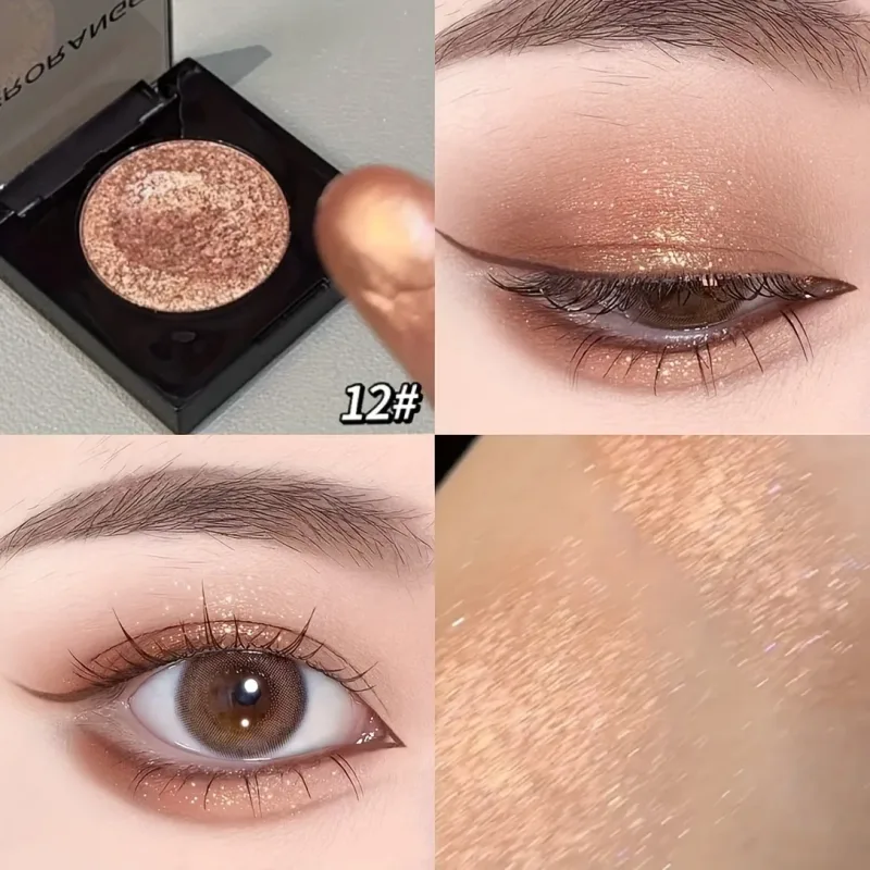 Herorange 16 Color Eyeshadow Highlight Palette Matte Shimmer Orange Brown Pink Champagne Waterproof Portable Festival Mak