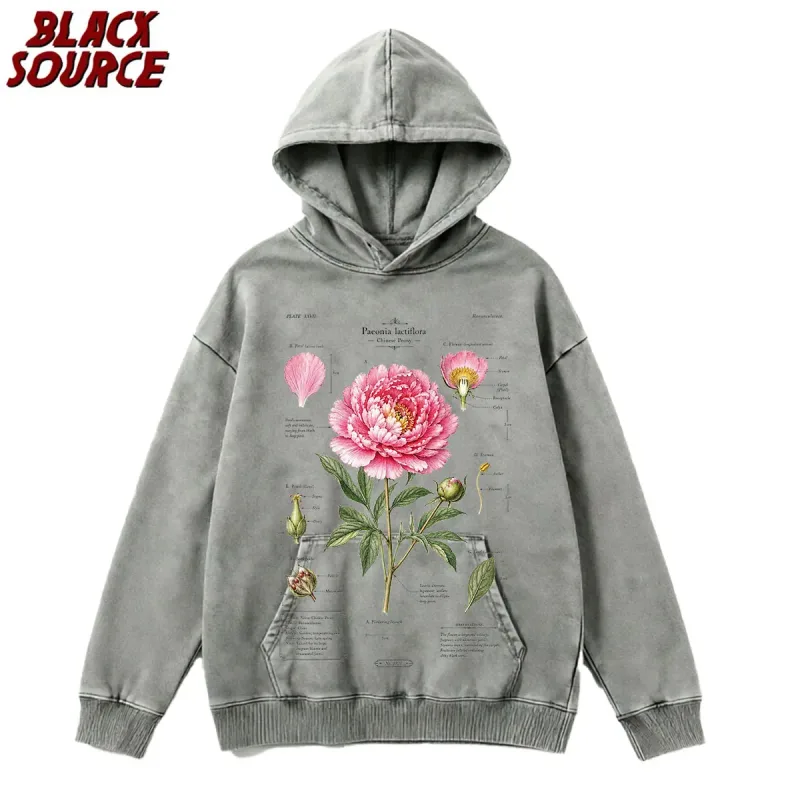 T412 American Rose Letter Print Hoodie, Men's Casual Pullover Sweatshirt, Breathable Urban Streetwear, Trendy Daily Wear