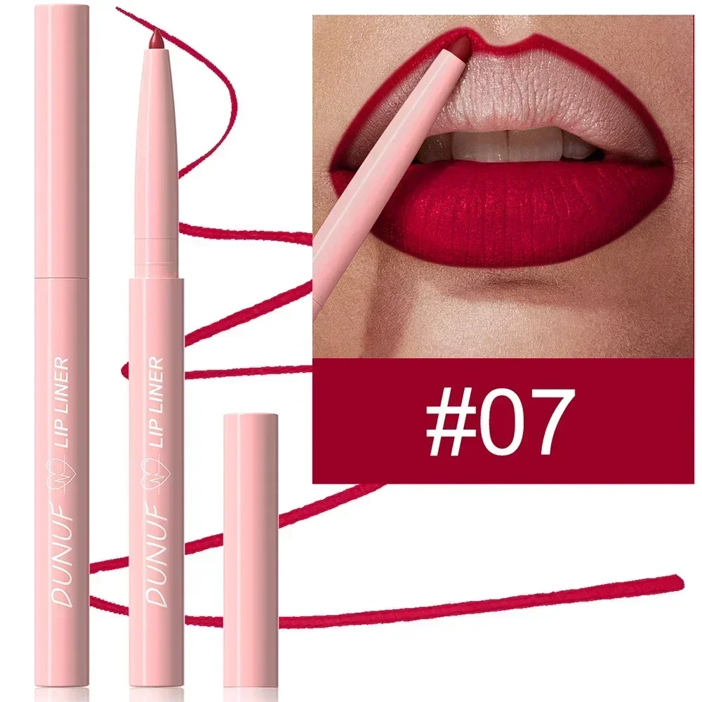 1Pc 테이퍼 펜촉 립 라이너 펜슬 매트 플럼핑 립 스테인 라스팅 방수 파인 립스틱 슬림 립 아웃라인 컨투어 메이크업 핑크