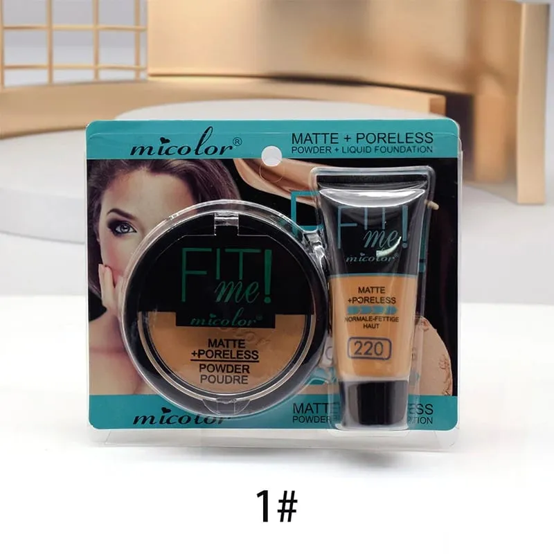 Micolor Fit Me 2 IN 1 Poreless Powder & Liquid Foundation Fuld dækning Liquid Concealer Ar Dark Circles Acne Cosmetic Set — image 8