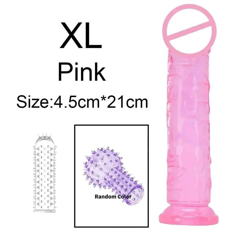 Super Cheap 6 Sizes Realistic Soft Jelly Dildo Butt Plug Anal Plugs Adult Sex Toy for Women and Men Vaginal and Anal Masturbator